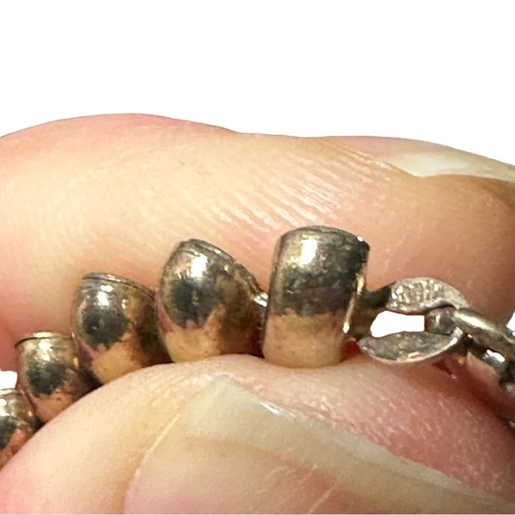 Vintage Italy Sterling 925 Silver San Marco Macaroni Link Bracelet 7" Signed 15g - Picture 8 of 16